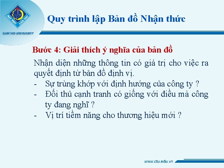 Quy trình lập Bản đồ Nhận thức Bước 4: Giải thích ý nghĩa của