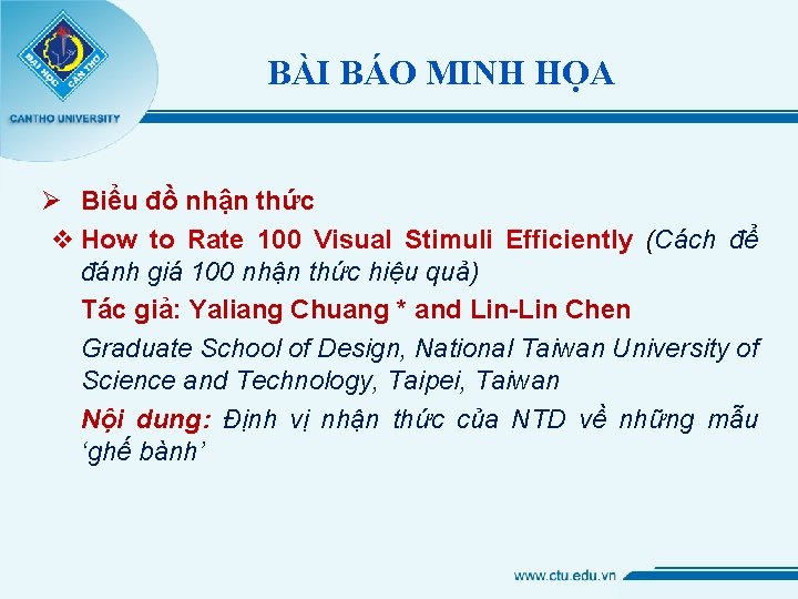 BÀI BÁO MINH HỌA Ø Biểu đồ nhận thức v How to Rate 100