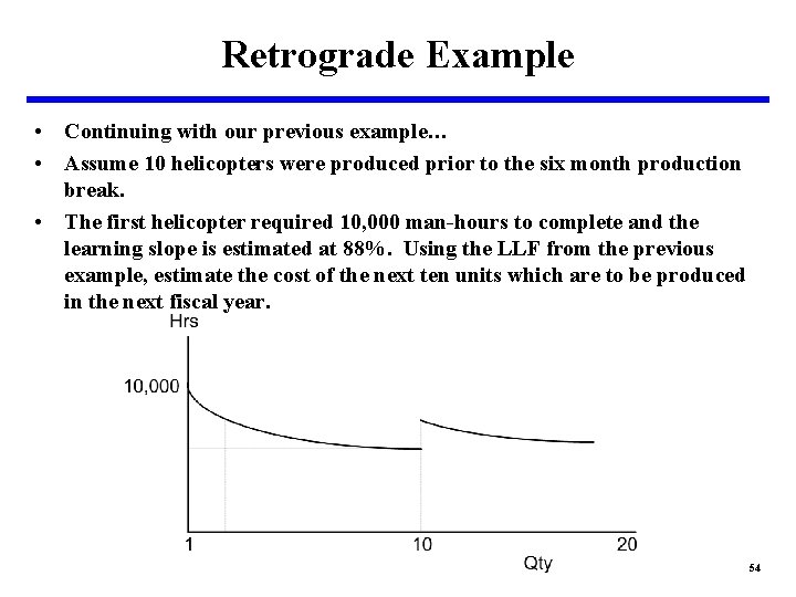 Retrograde Example • Continuing with our previous example… • Assume 10 helicopters were produced