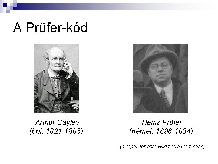 A Prüfer-kód Arthur Cayley (brit, 1821 -1895) Heinz Prüfer (német, 1896 -1934) (a képek