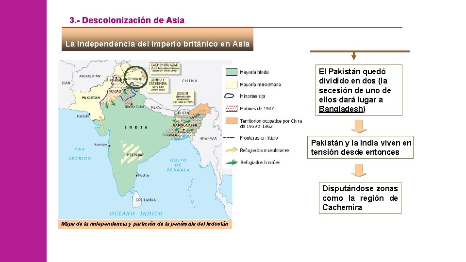 3. - Descolonización de Asia La independencia del imperio británico en Asia El Pakistán