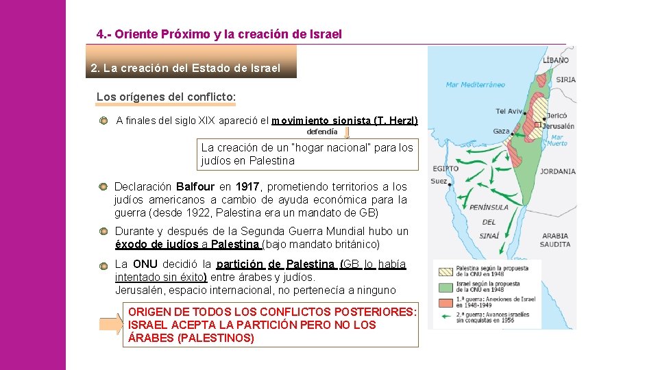 4. - Oriente Próximo y la creación de Israel 2. La creación del Estado