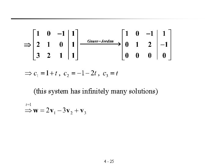  (this system has infinitely many solutions) 4 - 25 
