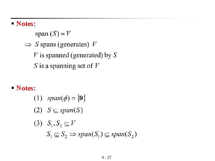 § Notes: 4 - 27 