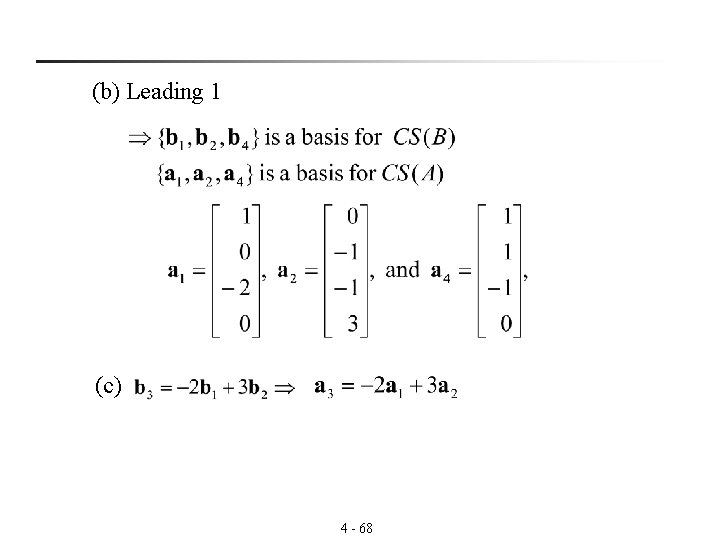 (b) Leading 1 (c) 4 - 68 