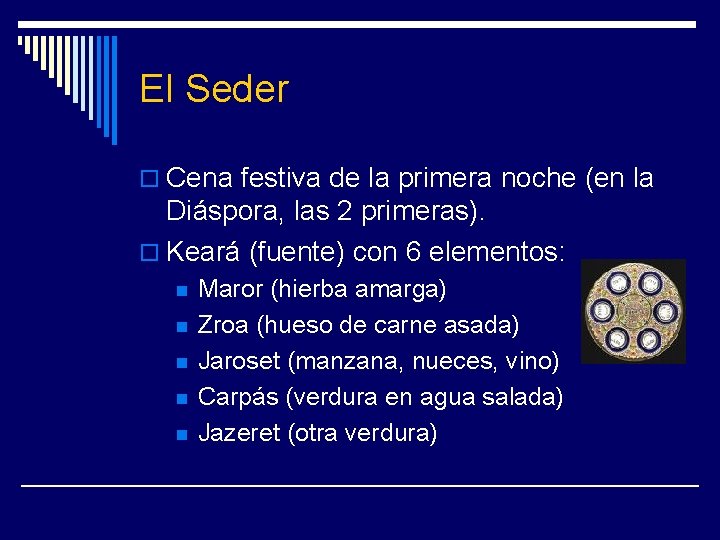 El Seder o Cena festiva de la primera noche (en la Diáspora, las 2