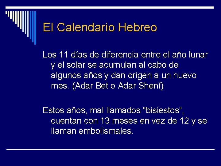 El Calendario Hebreo Los 11 días de diferencia entre el año lunar y el