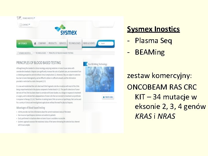 Sysmex Inostics - Plasma Seq - BEAMing zestaw komercyjny: ONCOBEAM RAS CRC KIT –