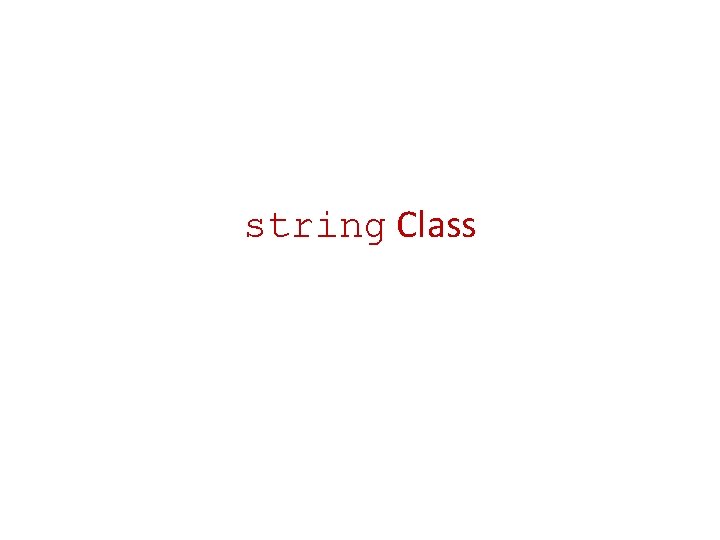 string Class 