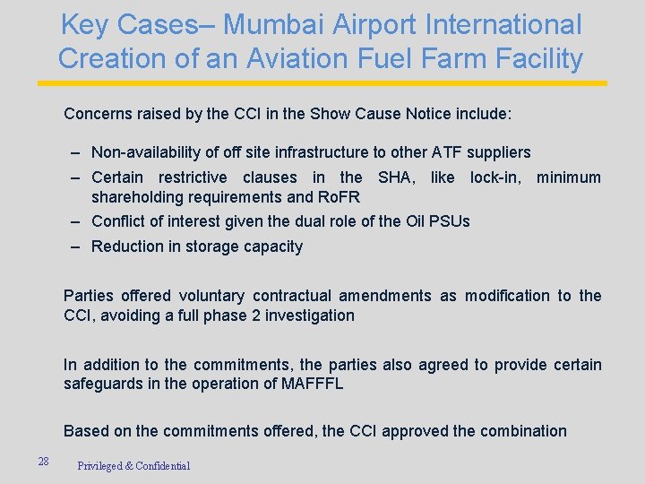 Key Cases– Mumbai Airport International Creation of an Aviation Fuel Farm Facility Concerns raised