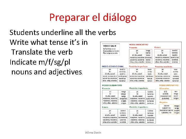 Preparar el diálogo Students underline all the verbs Write what tense it’s in Translate Preparar el diálogo Students underline all the verbs Write what tense it’s in Translate