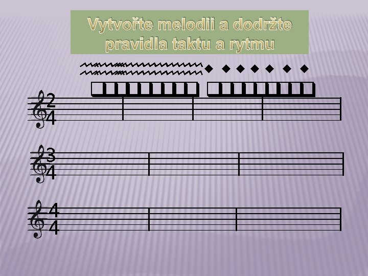 Vytvořte melodii a dodržte pravidla taktu a rytmu hh h h h hw w