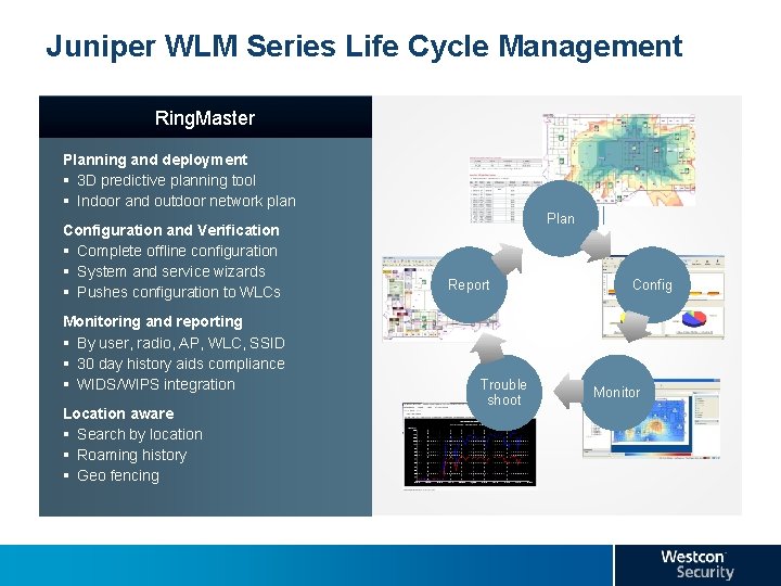 Juniper WLM Series Life Cycle Management Ring. Master Planning and deployment § 3 D