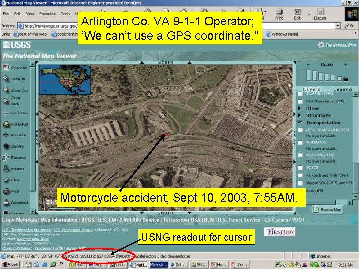 Arlington Co. VA 9 -1 -1 Operator; ‘We can’t use a GPS coordinate. ”
