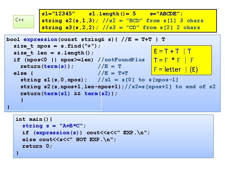 C++ s 1="12345" s 1. length()= 5 s="ABCDE"; string s 2(s, 1, 3); //s