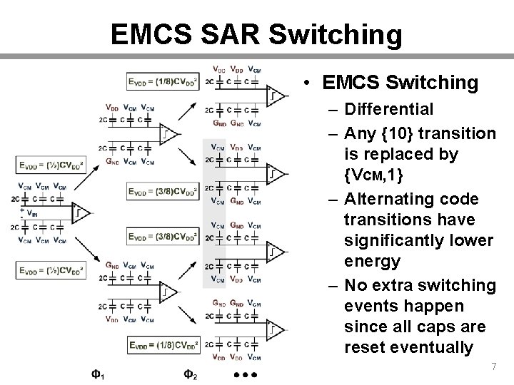 EMCS SAR Switching • EMCS Switching – Differential – Any {10} transition is replaced