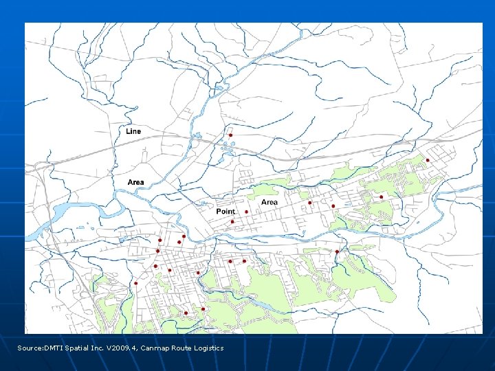 Source: DMTI Spatial Inc. V 2009. 4, Canmap Route Logistics 