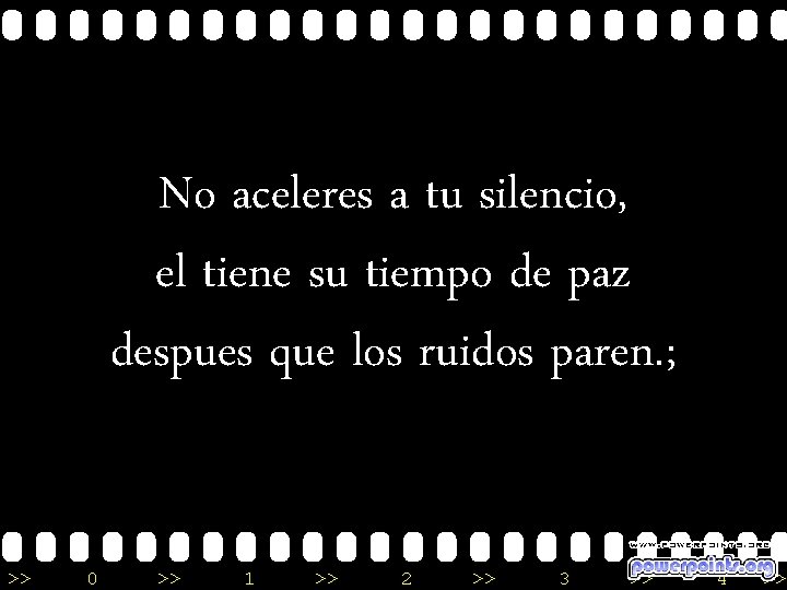 No aceleres a tu silencio, el tiene su tiempo de paz despues que los