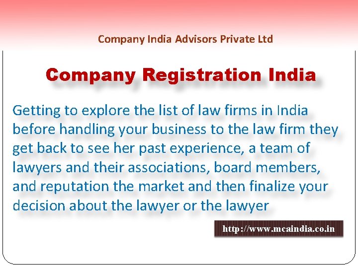  Company India Advisors Private Ltd Company Registration India Getting to explore the list