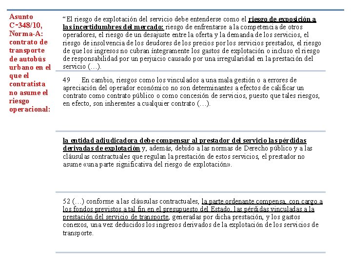 Asunto C‑ 348/10, Norma-A: contrato de transporte de autobús urbano en el que el
