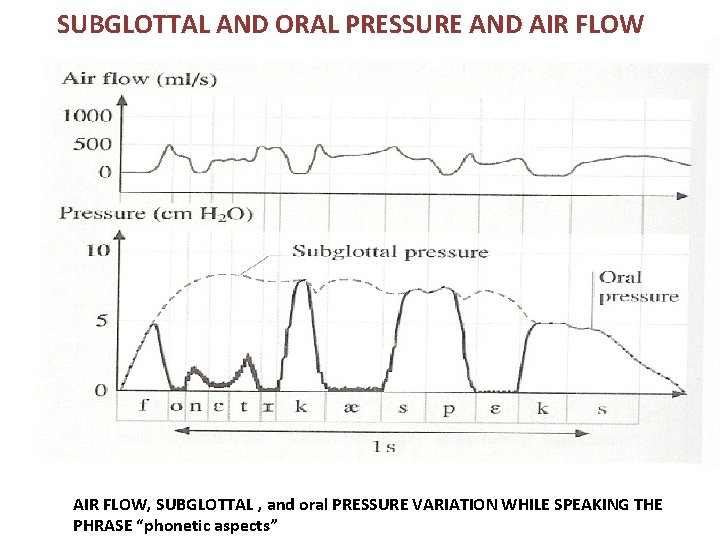 SUBGLOTTAL AND ORAL PRESSURE AND AIR FLOW, SUBGLOTTAL , and oral PRESSURE VARIATION WHILE