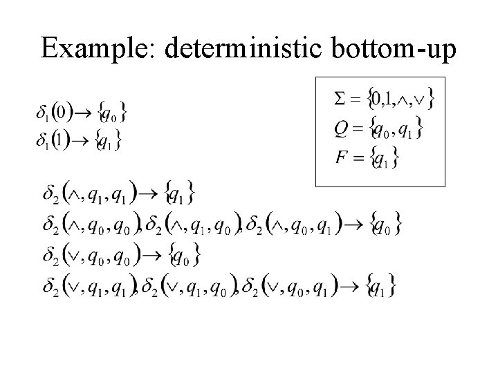 Example: deterministic bottom-up 