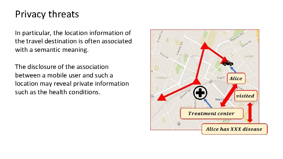 Privacy threats In particular, the location information of the travel destination is often associated