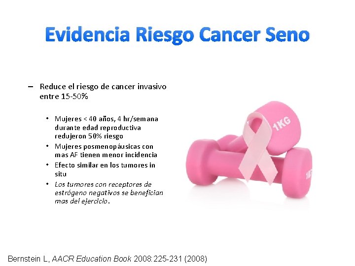 Evidencia Riesgo Cancer Seno – Reduce el riesgo de cancer invasivo entre 15 -50%