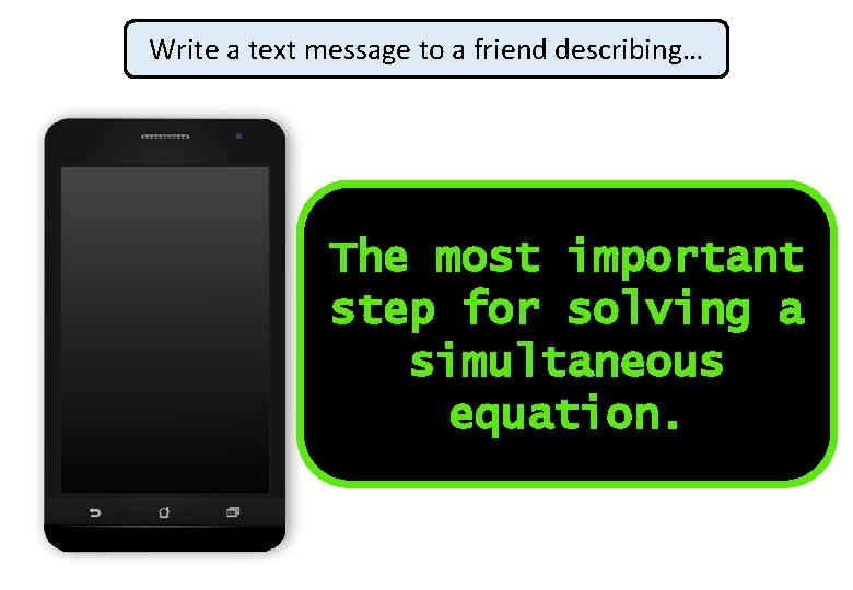 Write a text message to a friend describing… The most important step for solving Write a text message to a friend describing… The most important step for solving