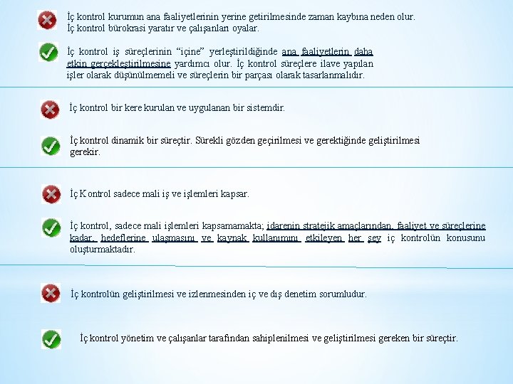 İç kontrol kurumun ana faaliyetlerinin yerine getirilmesinde zaman kaybına neden olur. İç kontrol bürokrasi