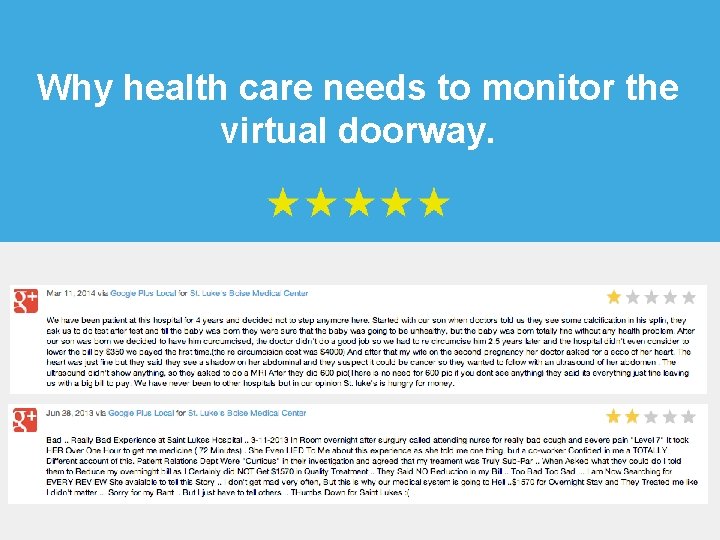 Why health care needs to monitor the virtual doorway. 