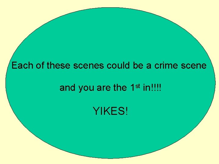 Each of these scenes could be a crime scene and you are the 1