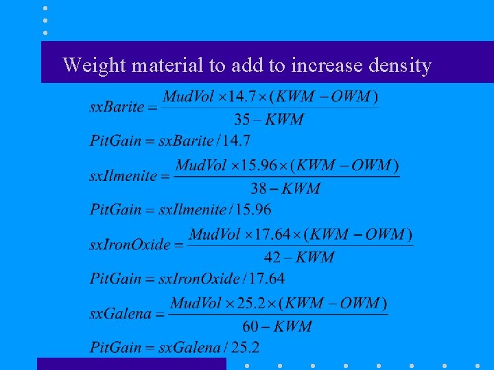 Weight material to add to increase density 