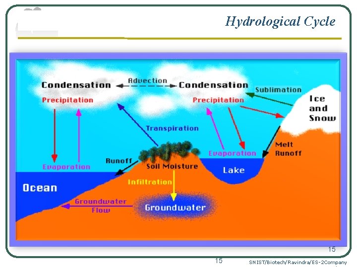 Hydrological Cycle 15 15 SNIST/Biotech/Ravindra/ES-2 Company 