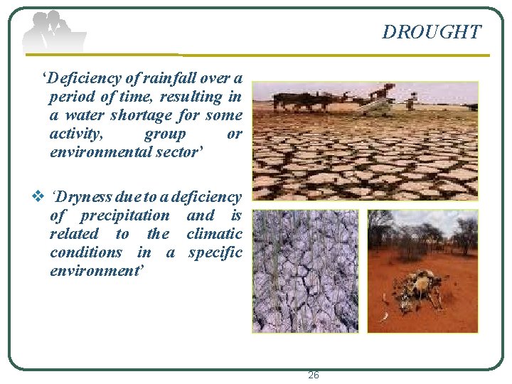 DROUGHT ‘Deficiency of rainfall over a period of time, resulting in a water shortage