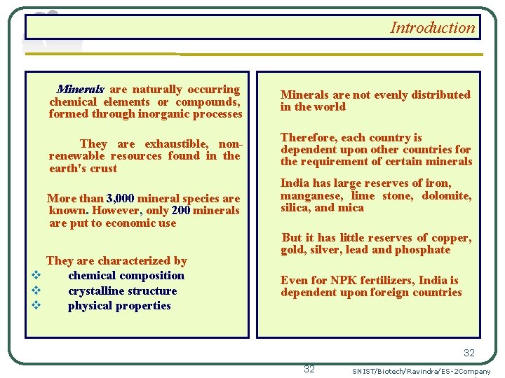 Introduction Minerals are naturally occurring chemical elements or compounds, formed through inorganic processes They