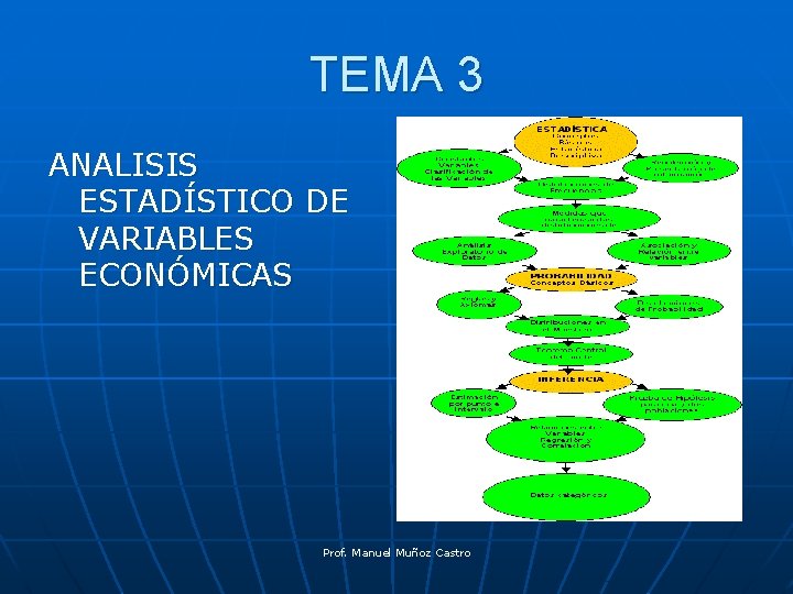 TEMA 3 ANALISIS ESTADÍSTICO DE VARIABLES ECONÓMICAS Prof. Manuel Muñoz Castro 