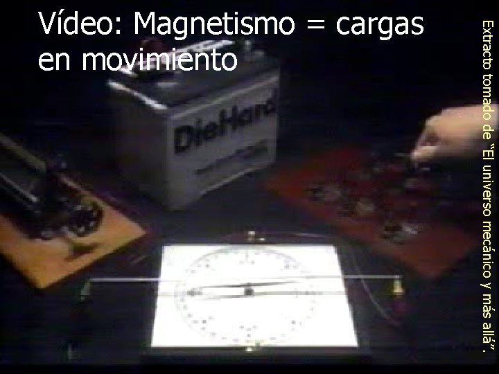 Extracto tomado de “El universo mecánico y más allá”. Vídeo: Magnetismo = cargas en