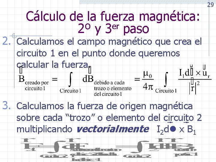 Cálculo de la fuerza magnética: 2º y 3 er paso 2. Calculamos el campo