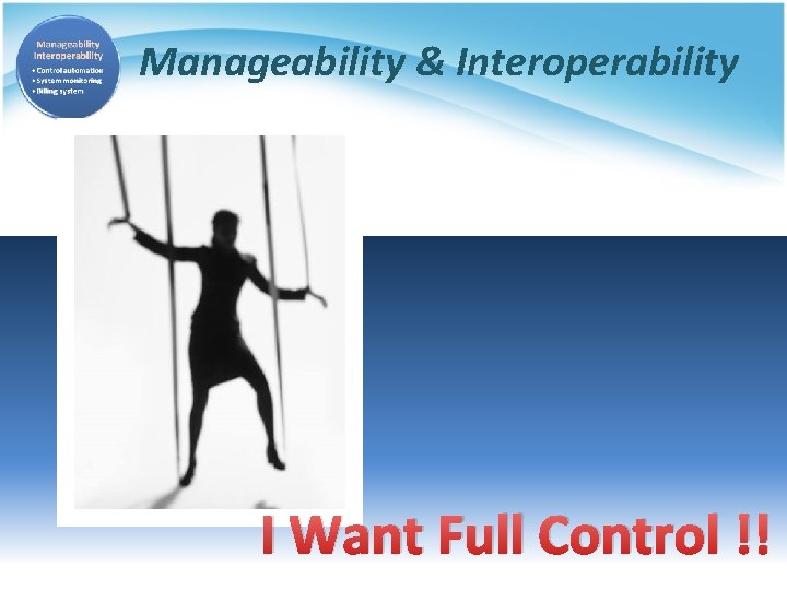 Manageability & Interoperability I Want Full Control !! 