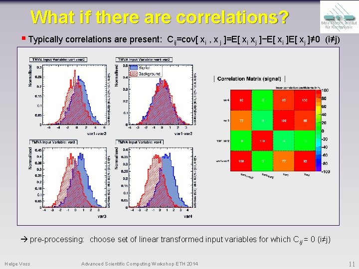 What if there are correlations? § Typically correlations are present: Cij=cov[ xi , x