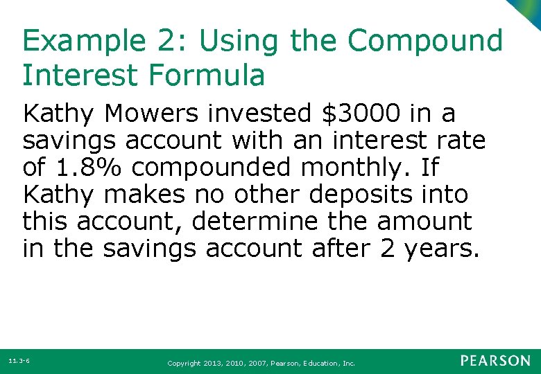 Section 11 3 Compound Interest Copyright 2013 2010