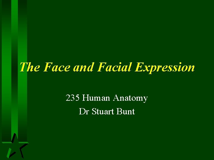 The Face and Facial Expression 235 Human Anatomy Dr Stuart Bunt 