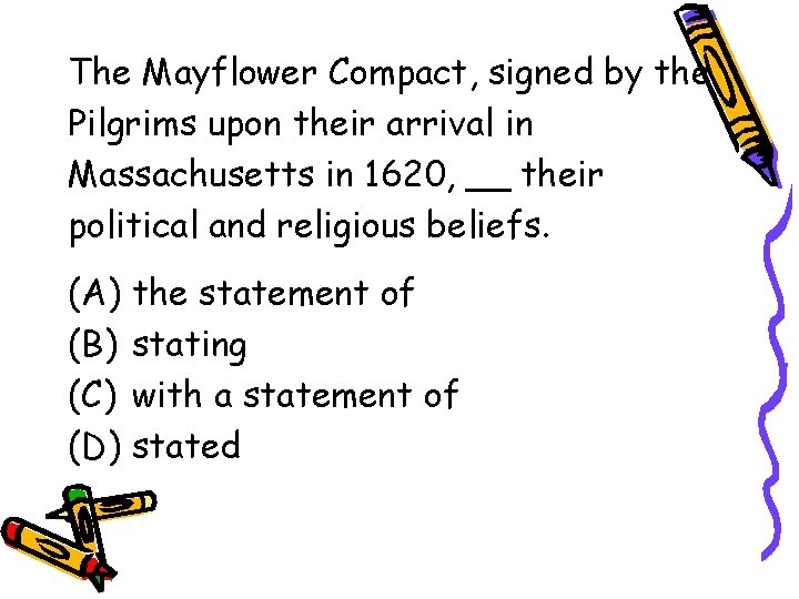 The Mayflower Compact, signed by the Pilgrims upon their arrival in Massachusetts in 1620,