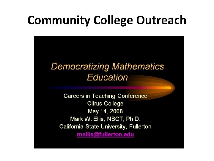 Community College Outreach 