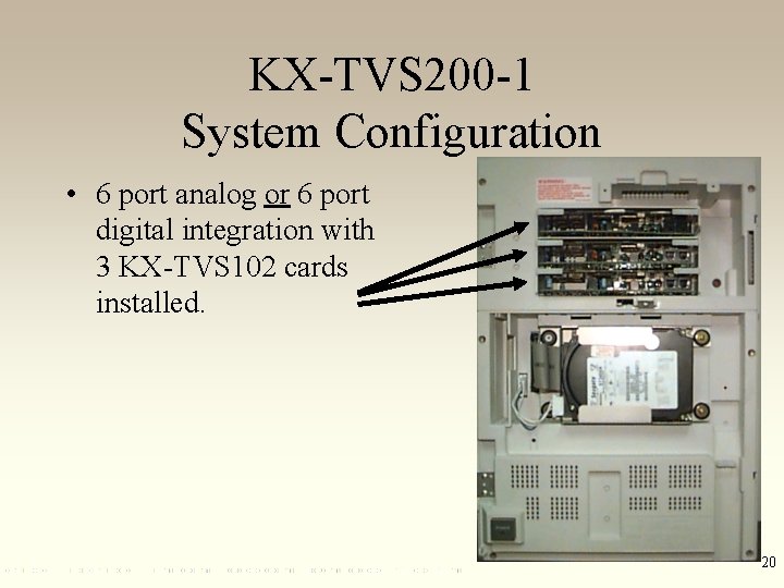 KX-TVS 200 -1 System Configuration • 6 port analog or 6 port digital integration