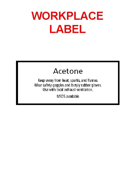 WORKPLACE LABEL 