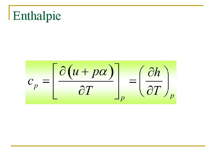 Enthalpie 