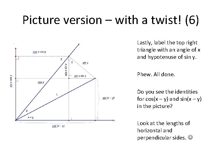Picture version – with a twist! (6) Lastly, label the top right triangle with Picture version – with a twist! (6) Lastly, label the top right triangle with