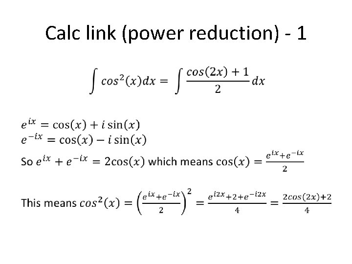 Calc link (power reduction) - 1 • Calc link (power reduction) - 1 •